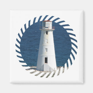 Nautical Lighthouse Square Magnet