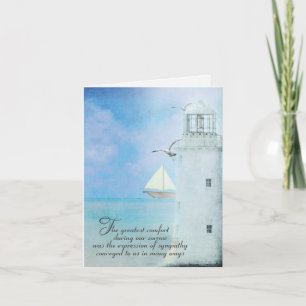 Nautical Lighthouse sympathy thank you Card