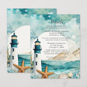 Nautical Lighthouse Wedding Details  Enclosure Card