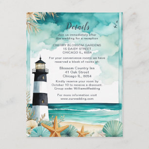 Nautical Lighthouse Wedding Details Enclosure Card