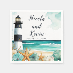 Nautical Lighthouse Wedding Napkin