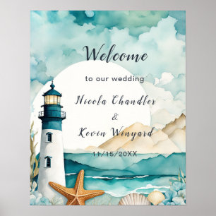Nautical Lighthouse Wedding  Poster