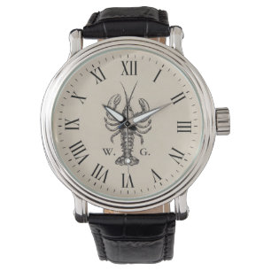 Nautical Lobster Personalized Monogram Watch