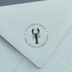 Nautical Lobster Return Address Self-inking Stamp