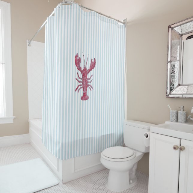 Nautical Lobster Stripe Pattern Coastal  (In Situ)