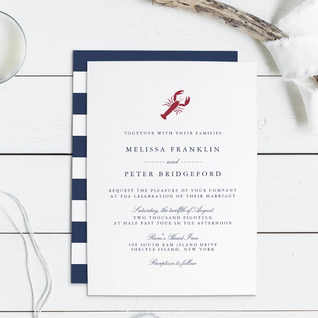Nautical Lobster Wedding Invitation (Creator Uploaded)