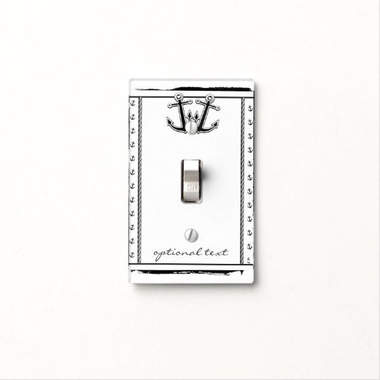 Nautical Love Anchors Beach Elegant Chic Tropcial Light Switch Cover