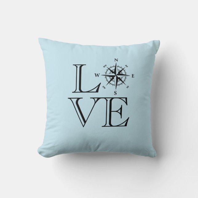 Nautical love retro boating design throw pillow (Front)