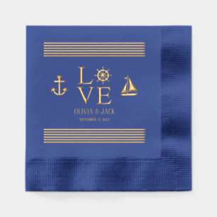 Nautical Love Wedding Foil Napkins