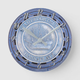 Nautical manhole cover german ship round clock