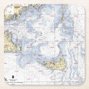 Nautical Map coaster of Nantucket