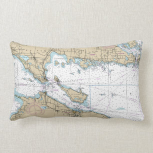 Nautical Map Decor Lumbar Pillow