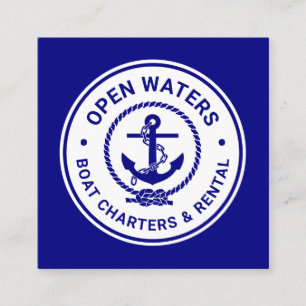 Nautical Marina Boat Charter Logo Business Card