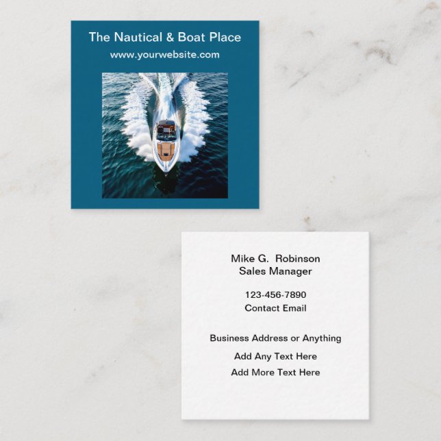 Nautical Marine Boating Theme Business Cards (Front/Back)