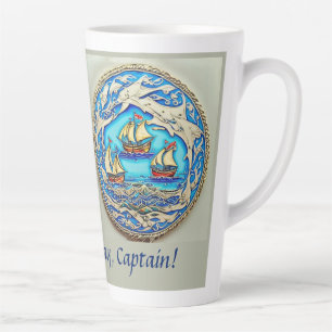 Nautical Marine Life Art No1 Funny Birthday Text  Latte Mug