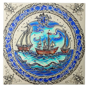 Nautical Marine Life traditional ceramic art no 12 Tile