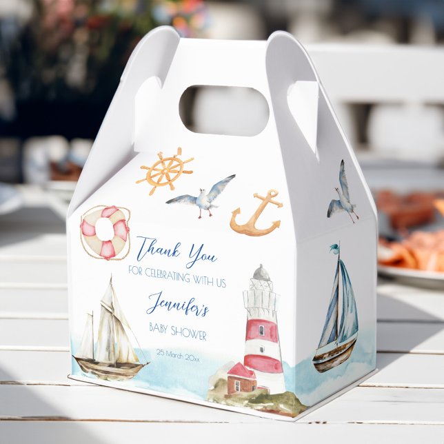 Nautical marine sailing theme boy baby shower favor box (Nautical marine sailing theme boy baby shower favor box)