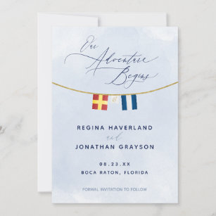Nautical Maritime Flag Monogram Wedding Save The D Save The Date