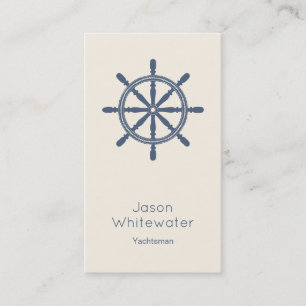 Nautical Minimalistic Business Card Ivory Blue