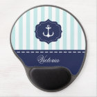 Nautical Mint Navy Blue Anchor Custom Name