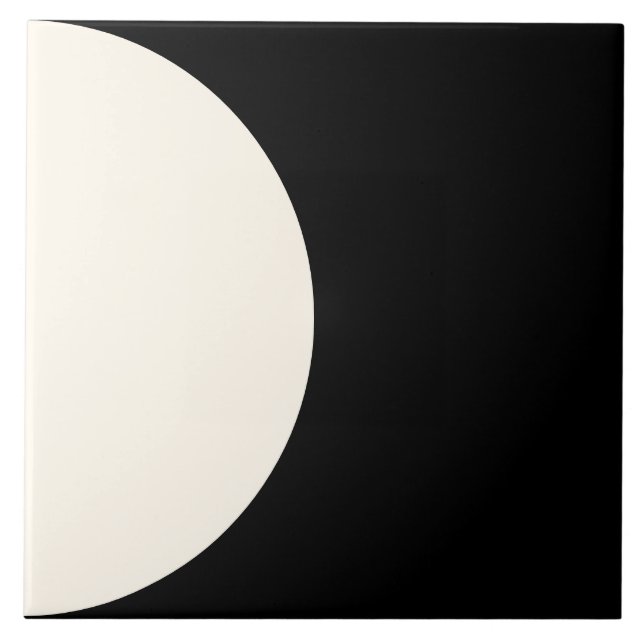 Nautical Modern Geometric Semi circle Black Tile (Front)