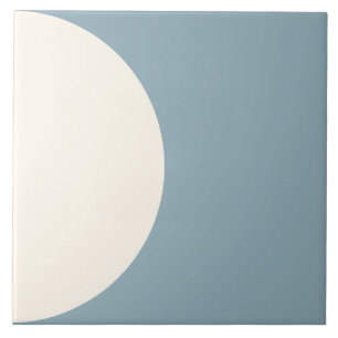 Nautical Modern Geometric Semi circle Blue Tile