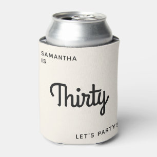 Nautical Modern Retro Fun Personalised 30 birthday Can Cooler