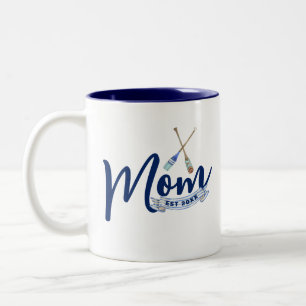 Nautical Mom Established Navy Blue Two-Tone Coffee Mug
