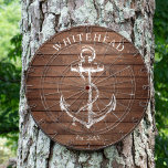 Nautical Monogram Anchor Brown Wood Dartboard<br><div class="desc">Personalized nautical anchor design. Great for a family reunion, wedding, or family gift.</div>