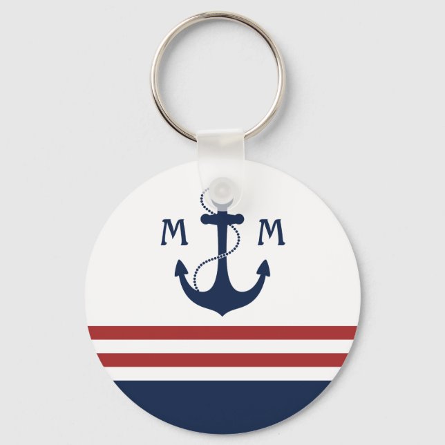 Nautical Monogram Keychain (Front)