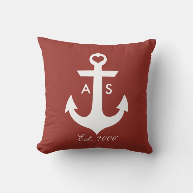 Nautical Monogram Pillow (Front)