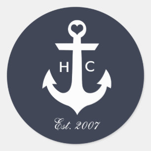 Nautical Monogram Stickers