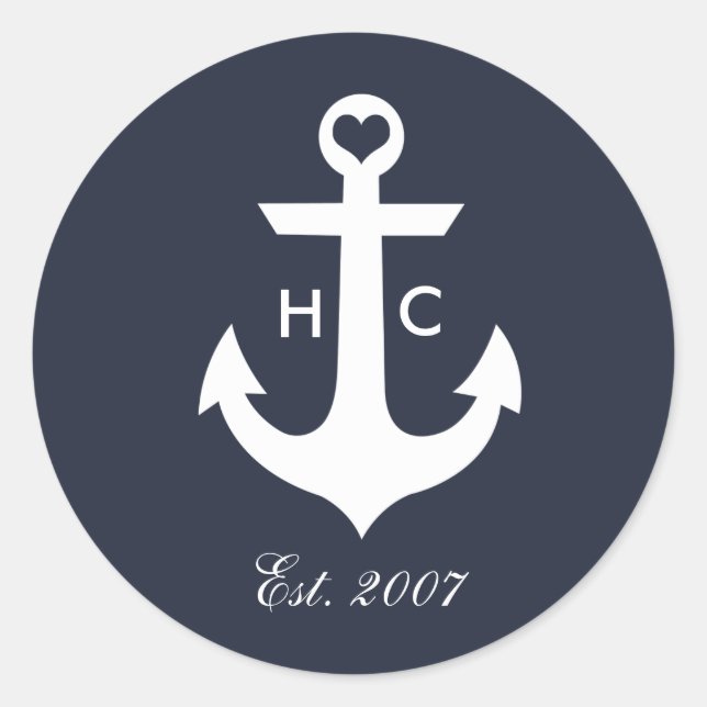 Nautical Monogram Stickers (Front)