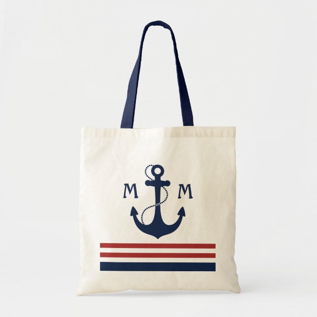 Nautical Monogram Tote Bag (Front)
