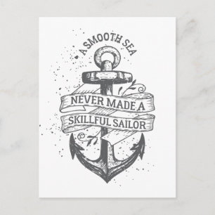 Nautical motivational sailor quote postcard