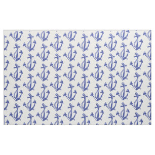 Nautical Navy Anchor pattern Fabric