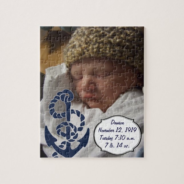 Nautical Navy Anchor Pattern Jigsaw Puzzle (Vertical)