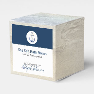 Nautical Navy Anchor Watercolor Beach Bath Bomb Favor Box