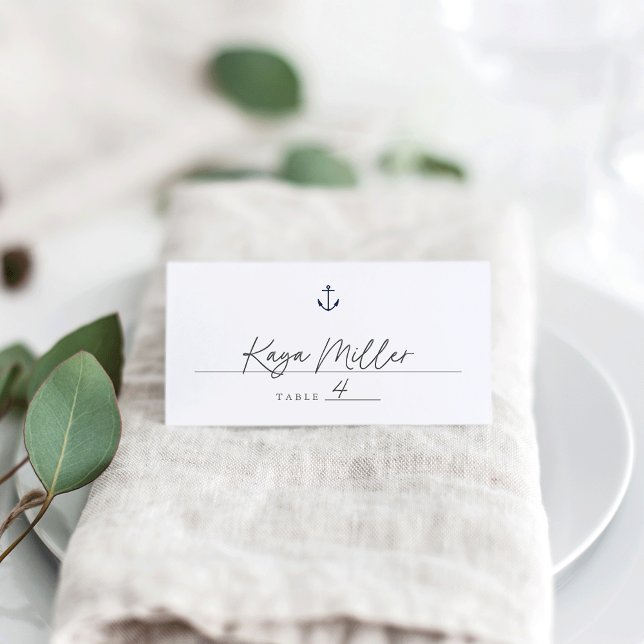 Nautical Navy Anchor Wedding Place Cards (Creator Uploaded)