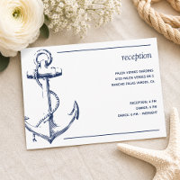 Nautical Navy Anchor White Reception