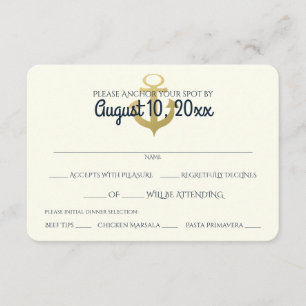 Nautical Navy and Gold Anchor Wedding Response