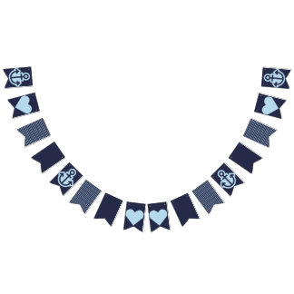 Nautical Navy and White Bunting Bunting Flags