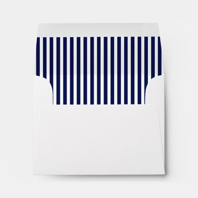 Nautical Navy and White Cabana Stripes Envelope (Back (Bottom))