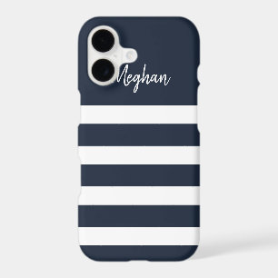Nautical Navy and White Stripe iPhone Case