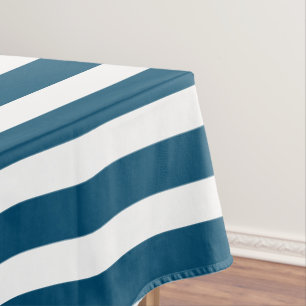 Nautical Navy and White Striped Tablecloth