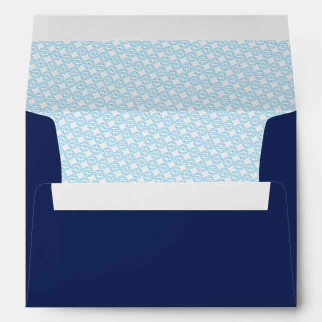 Nautical Navy Beach Coastal Ocean Wedding Envelope (Back (Bottom))