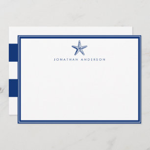 Nautical Navy Beach Starfish Card