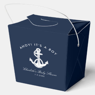 Nautical Navy Blue Anchor Baby Shower Favor Box