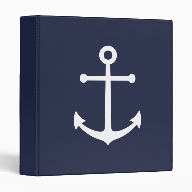 Nautical Navy Blue Anchor Binder (Front/Spine)