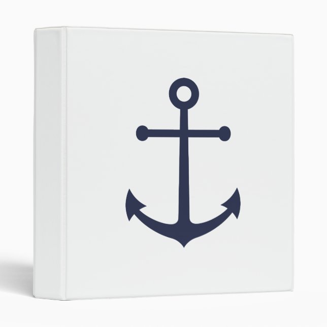 Nautical Navy Blue Anchor Binder (Front/Spine)